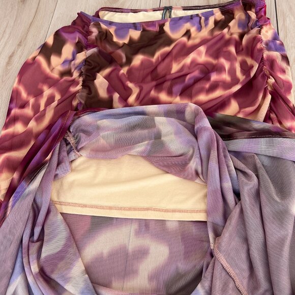 NWT Anthropologie Ruched Side-Slit Maxi Skirt Size XL Vamp Romantic / Glamoratti - Picture 6 of 14